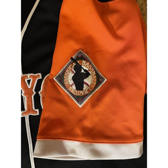 Boom X Sports Baseball New York Jersey Embroidered Black And Orange Size L - Picture 4 of 6